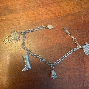 Harley-Davidson Silver Charm Bracelet with Boot and Bell